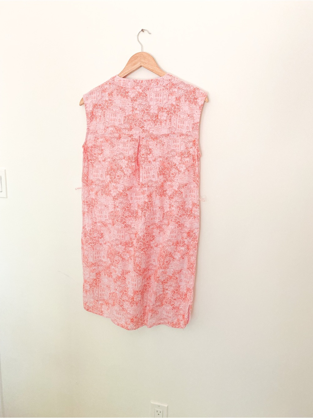 Cynthia Rowley Soft Pink Toile Print Sleeveless Shift Dress 100% Linen - Picture 3 of 8